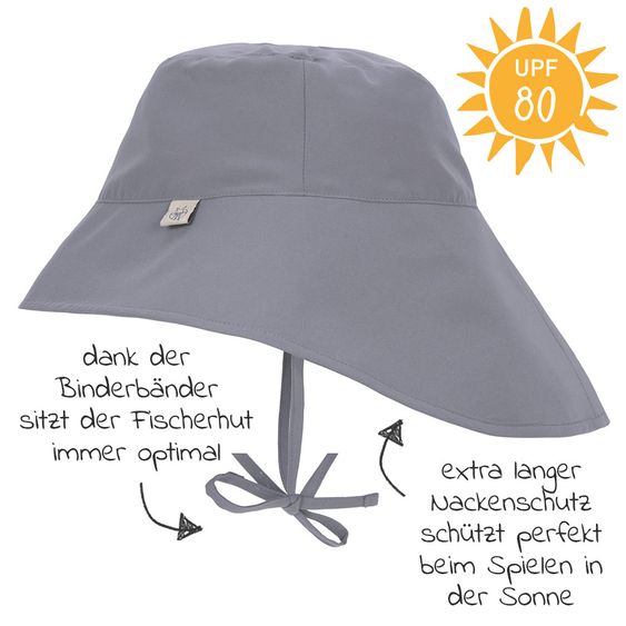 Lässig Sonnen-Hut mit Nackenschutz LSF Sun Protection Long Neck Hat - Grey - Gr. 43/45