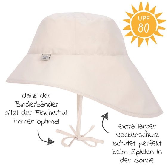 Lässig Cappello da sole con protezione per il collo SPF Cappello a collo lungo - Bianco sporco - Taglia 43/45