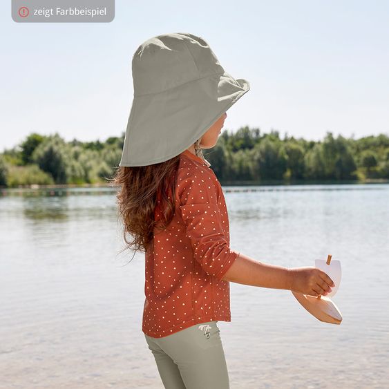 Lässig Cappello da sole con protezione per il collo SPF Cappello a collo lungo - Bianco sporco - Taglia 43/45