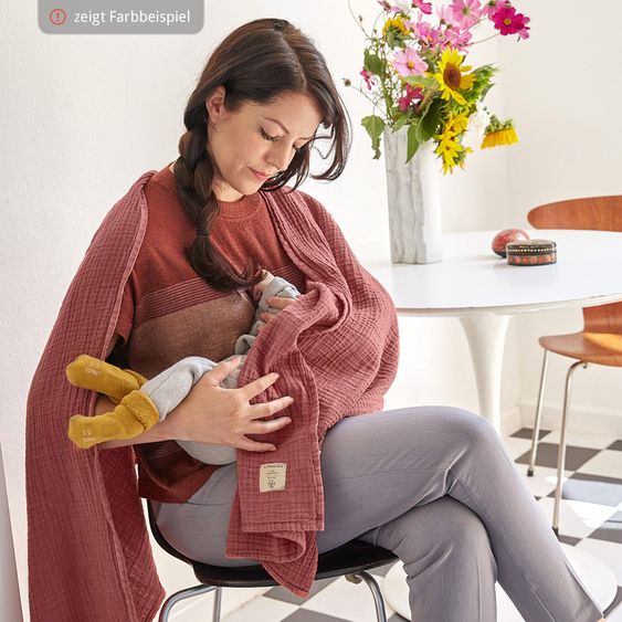 Lässig Stillschal Muslin Nursing Scarf 70 x 230 cm - Rose