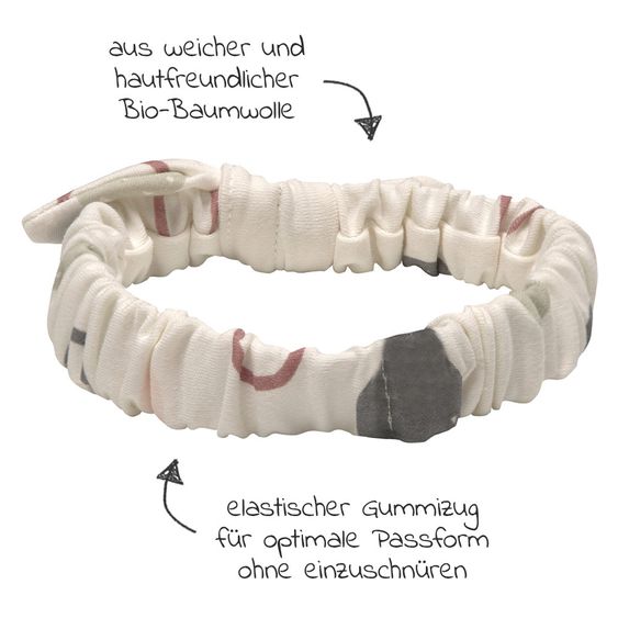 Lässig Stirnband aus Bio-Baumwolle - Circles Offwhite - Gr. 4-12 Monate