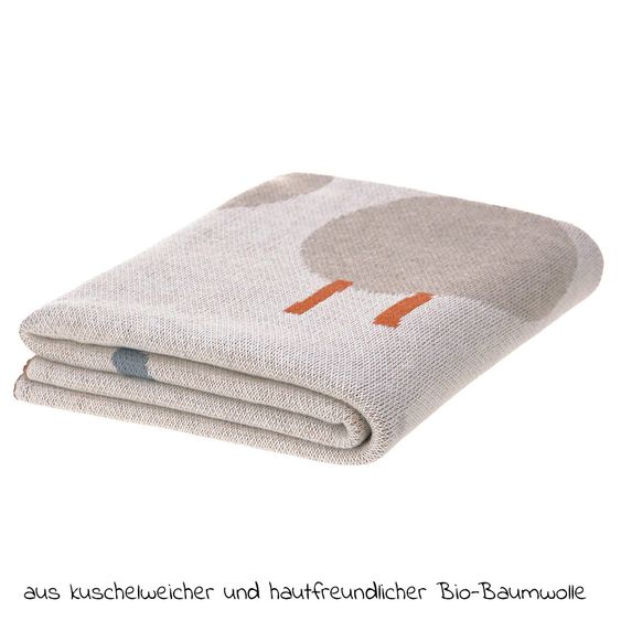 Lässig Strick-Babydecke Knitted Blanket GOTS 75 x 100 cm - Tiny Farmer - Sheep