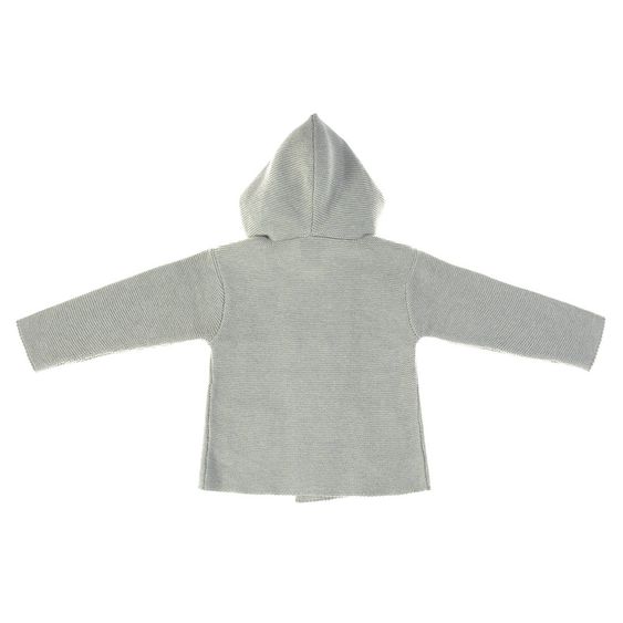 Lässig Strick-Jacke Hoodie GOTS - Garden Explorer Aqua Grey - Gr. 50/56