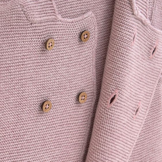 Lässig Strick-Jacke Hoodie GOTS - Garden Explorer Light Pink - Gr. 50/56