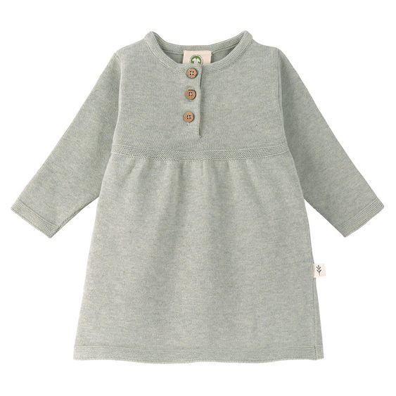 Lässig Strick-Kleid GOTS - Garden Explorer Aqua Grey - Gr. 50/56