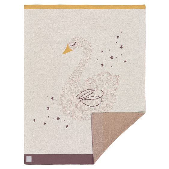 Lässig Organic cotton knitted blanket 75 x 100 cm - Little Water Swan