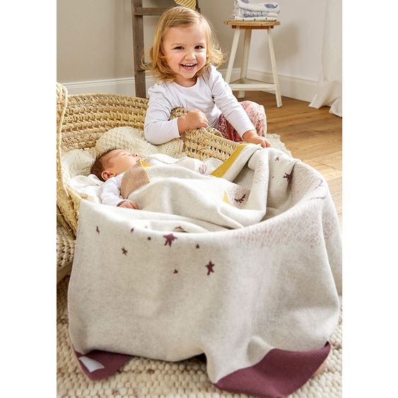 Lässig Organic cotton knitted blanket 75 x 100 cm - Little Water Swan