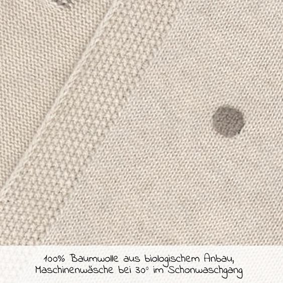 Lässig Knitted blanket made of organic cotton 80 x 110 cm - Dots - Nature