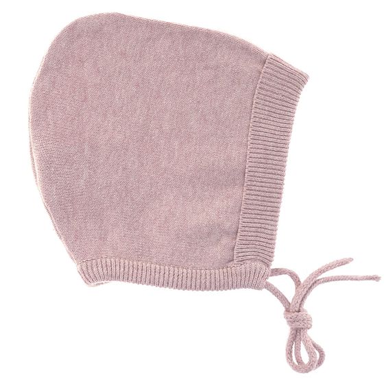 Lässig Strick-Mütze GOTS zum Binden - Garden Explorer Light Pink - Gr. 50/56