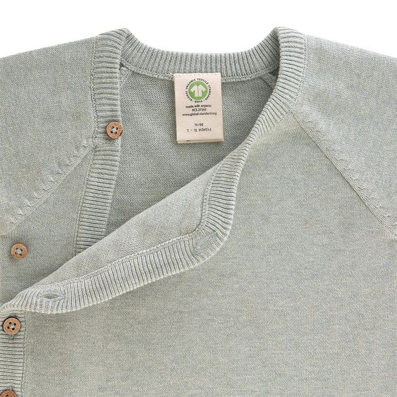 Lässig Strick-Pullover Kimono GOTS - Garden Explorer Aqua Grey - Gr. 50/56
