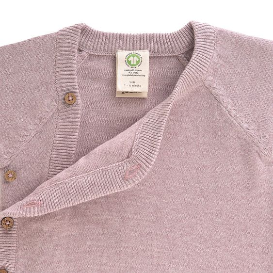 Lässig Strick-Pullover Kimono GOTS - Garden Explorer Light Pink - Gr. 50/56