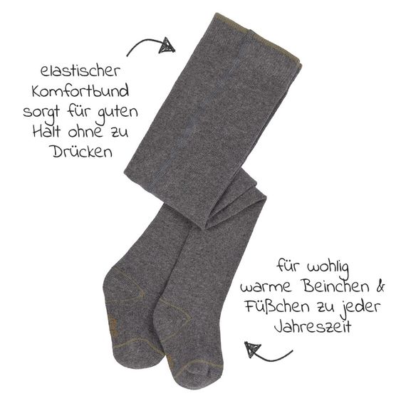 Lässig Strumpfhose Tights aus Bio-Baumwolle - Anthracite - Gr. 50/56