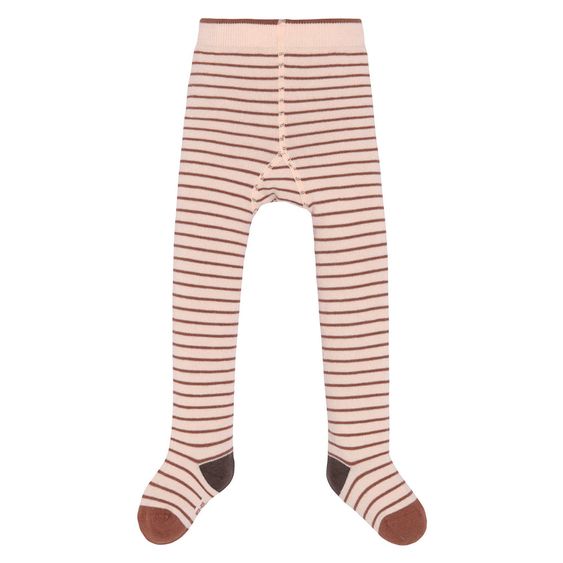 Lässig Strumpfhose Tights aus Bio-Baumwolle - Tiny Farmer Striped - Orange Beige - Gr. 50/56