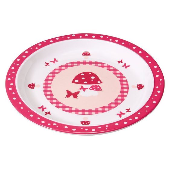 Lässig Plate non-slip 21 cm - Mushroom Magenta