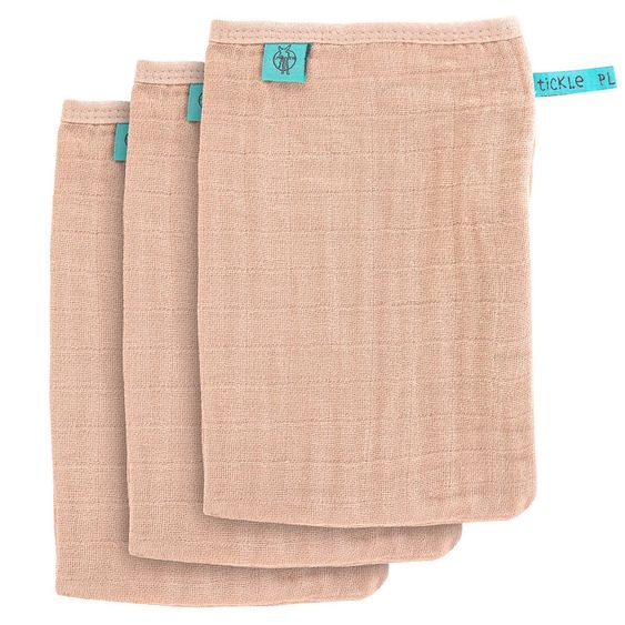 Lässig Waschhandschuh 3er Pack Muslin - Light Pink