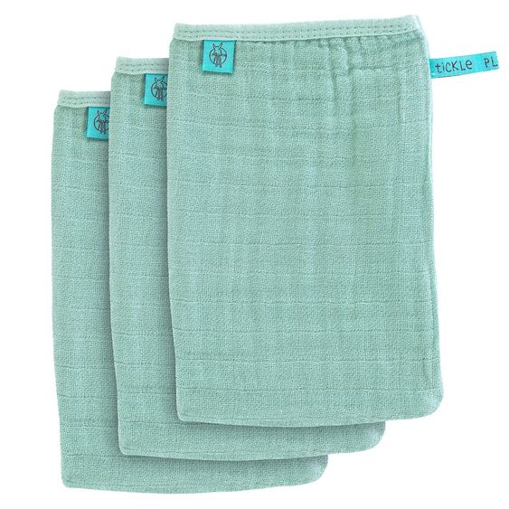 Lässig Waschhandschuh 3er Pack Muslin - Mint