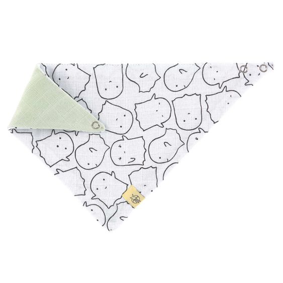 Lässig Wende-Bandana aus Mull - Little Spookies - Olive