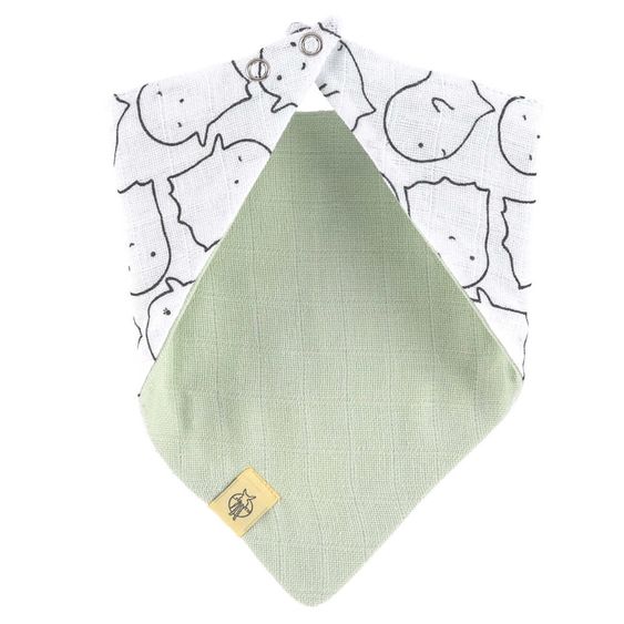 Lässig Wende-Bandana aus Mull - Little Spookies - Olive