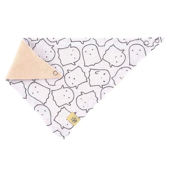 Lässig Wende-Bandana aus Mull - Little Spookies - Peach