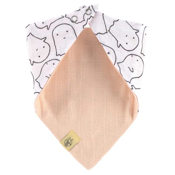 Lässig Wende-Bandana aus Mull - Little Spookies - Peach