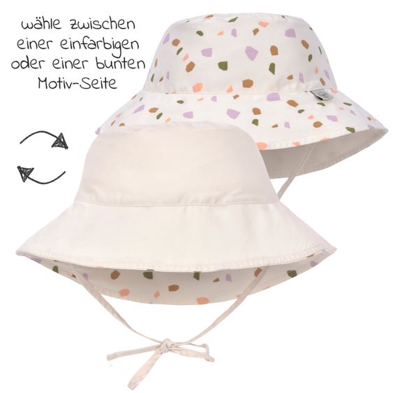 Lässig Wende-Hut LSF Sun Protection Bucket Hat - Pebbles - Multicolor / Milky - Gr. 43/45