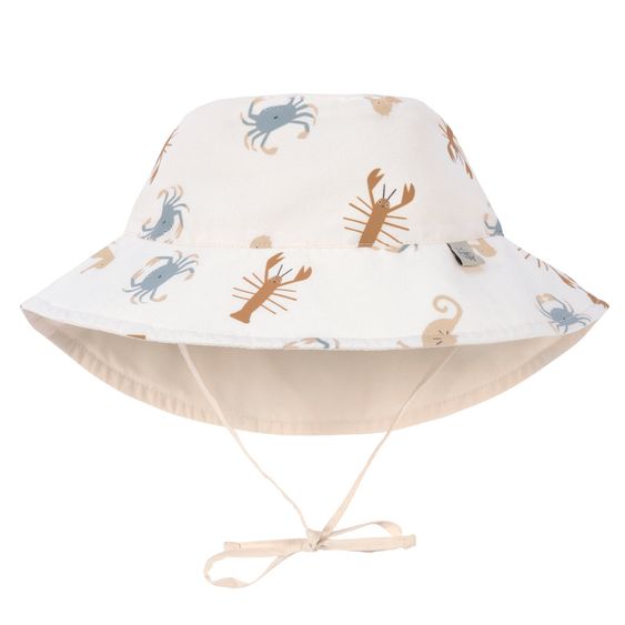 Lässig Cappello a secchiello reversibile con protezione solare SPF - Animali marini - Latteo - Taglia 43/45