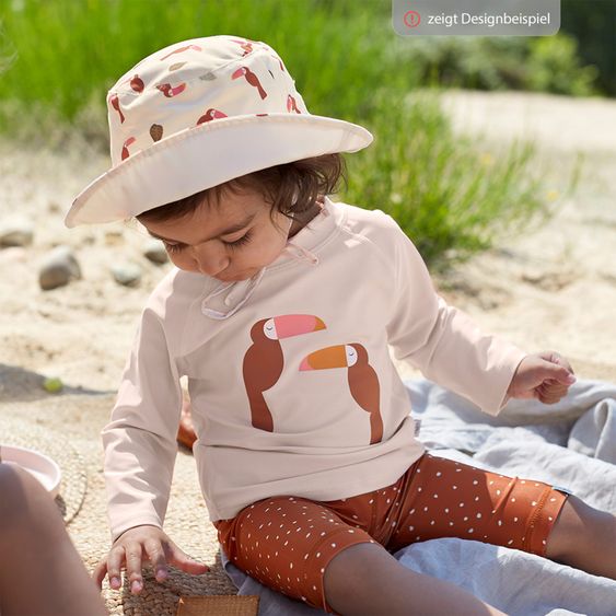 Lässig Cappello a secchiello reversibile con protezione solare SPF - Animali marini - Latteo - Taglia 43/45