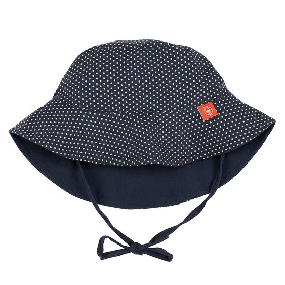 Lässig Wende-Hut - Polka Dots Navy - Gr. 0 - 6 M