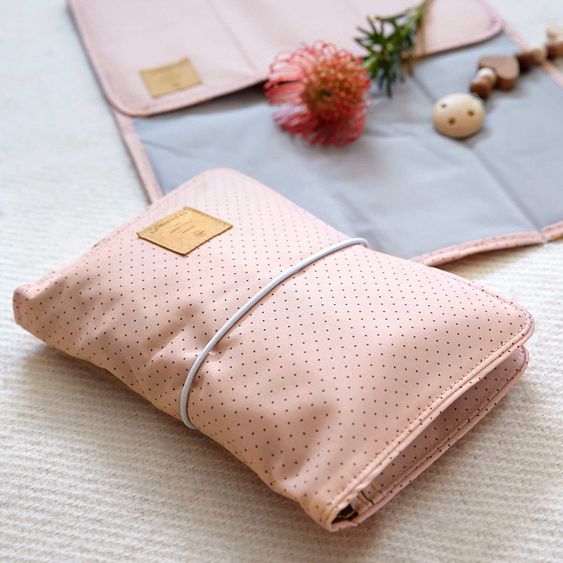 Lässig Changing Kit For On The Go Casual Changing Pouch - Dots Rose