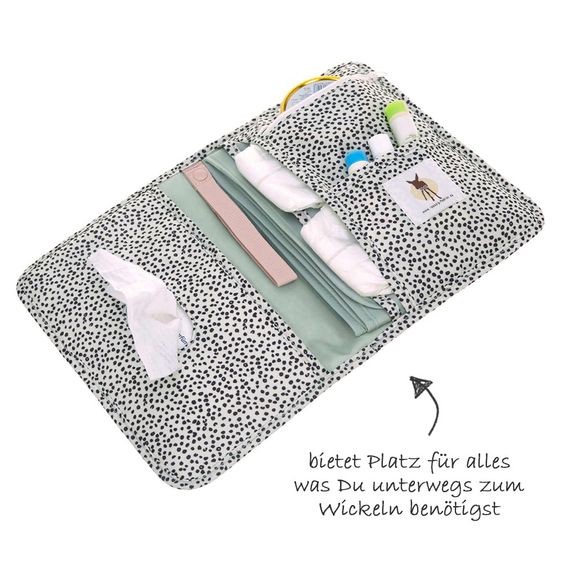 Lässig Changing Kit For On The Go Changing Pouch - Dotted Offwhite