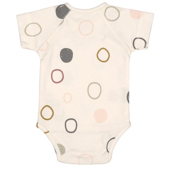 Lässig Wickelbody Kurzarm aus Bio-Baumwolle - Circles Offwhite - Gr. 50/56