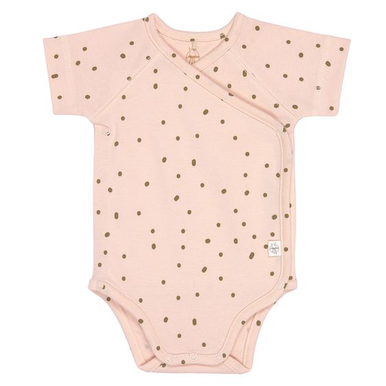 Lässig Wickelbody Kurzarm aus Bio-Baumwolle - Dots Powder Pink - Gr. 50/56