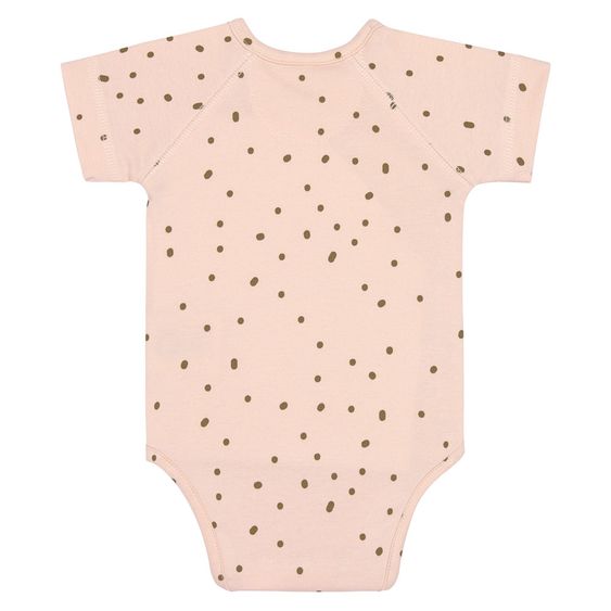 Lässig Wickelbody Kurzarm aus Bio-Baumwolle - Dots Powder Pink - Gr. 50/56