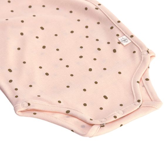 Lässig Wickelbody Kurzarm aus Bio-Baumwolle - Dots Powder Pink - Gr. 50/56