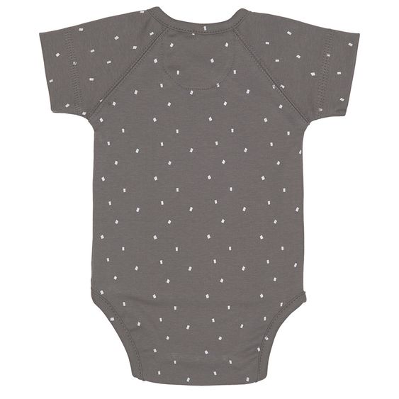 Lässig Wickelbody Kurzarm aus Bio-Baumwolle - Spots Anthracite - Gr. 50/56