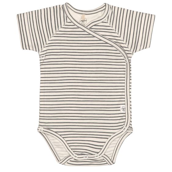 Lässig Organic Cotton Wrap Short Sleeve - Striped Grey Anthracite - Size 50/56