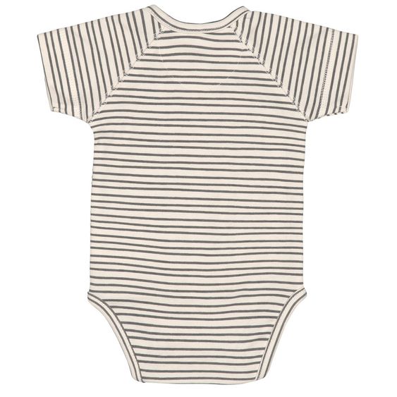 Lässig Organic Cotton Wrap Short Sleeve - Striped Grey Anthracite - Size 50/56