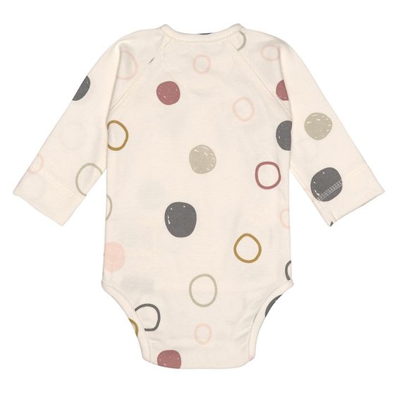 Lässig Wickelbody Langarm aus Bio-Baumwolle - Circles Offwhite - Gr. 50/56