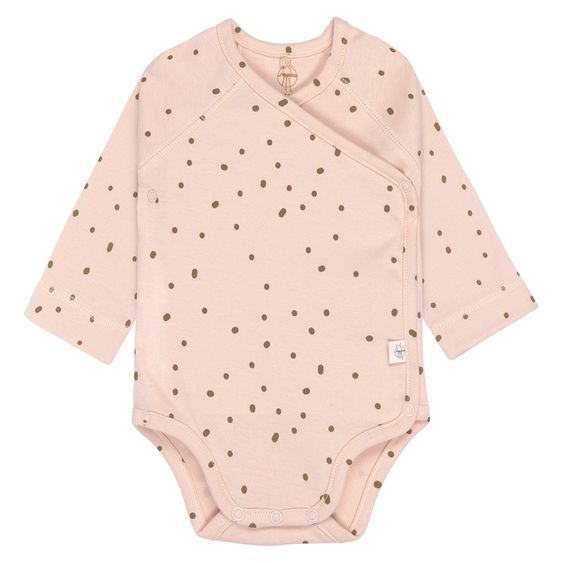 Lässig Wickelbody Langarm aus Bio-Baumwolle - Dots Powder Pink - Gr. 50/56