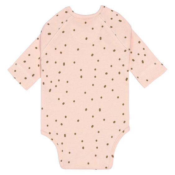 Lässig Wickelbody Langarm aus Bio-Baumwolle - Dots Powder Pink - Gr. 50/56