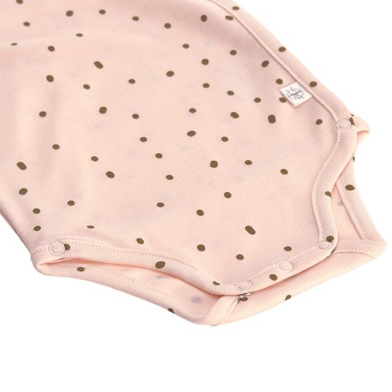 Lässig Wickelbody Langarm aus Bio-Baumwolle - Dots Powder Pink - Gr. 50/56