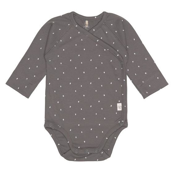 Lässig Body À Langue Manches Longues en Coton Biologique - Spots Anthracite - Taille: 62/68
