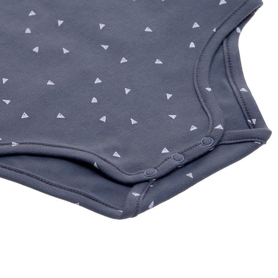 Lässig Wickelbody Langarm aus Bio-Baumwolle - Triangle Blue - Gr. 50/56