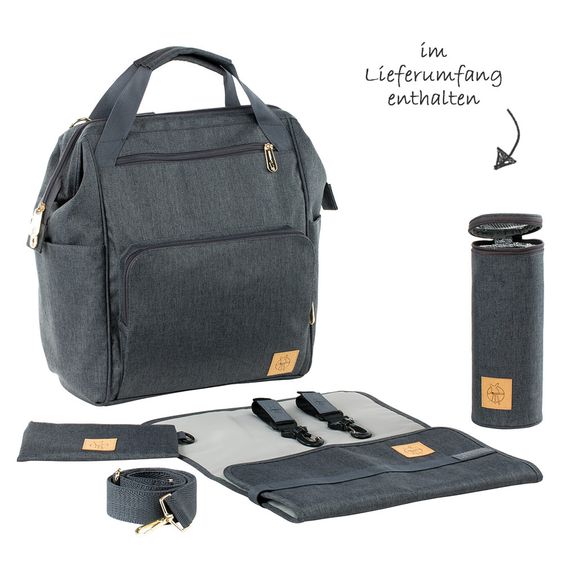 Lässig Wickelrucksack Glam Goldie Backpack - Anthracite