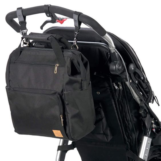 Lässig Wickelrucksack Glam Goldie Backpack - Black