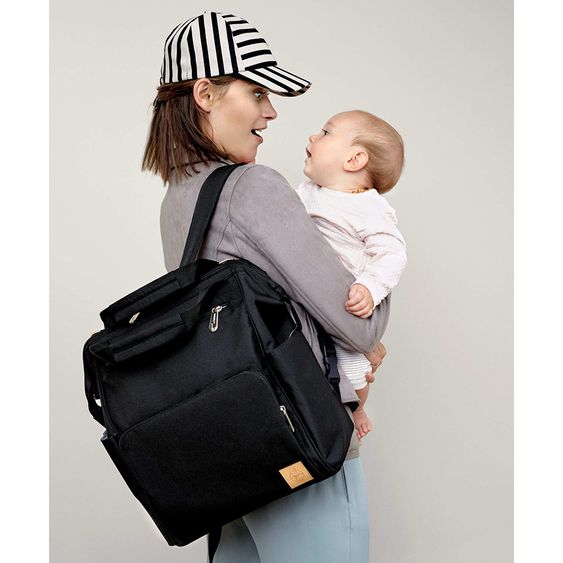 Lässig Wickelrucksack Glam Goldie Backpack - Black