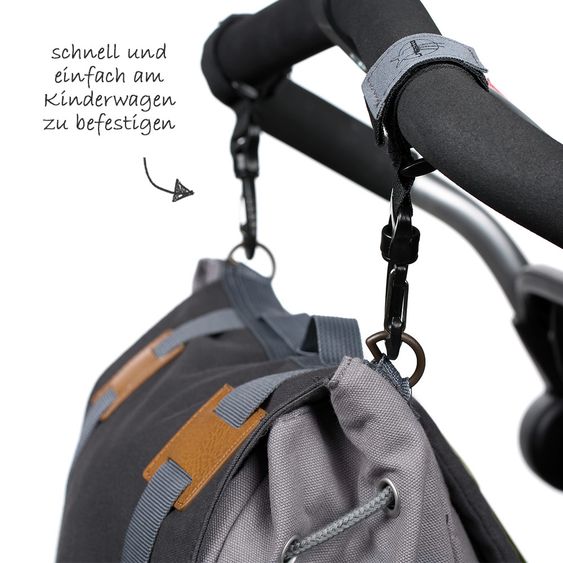 Lässig Wickelrucksack Vintage Little One & Me Backpack - Grey
