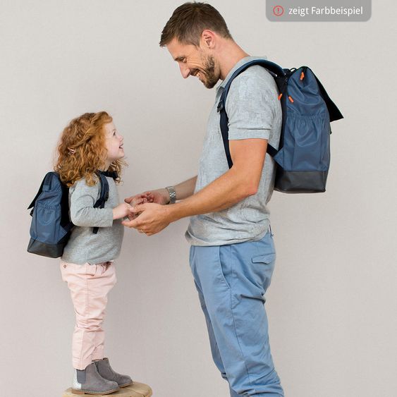 Lässig Wickelrucksack Vintage Little One & Me Backpack - Reflective Black