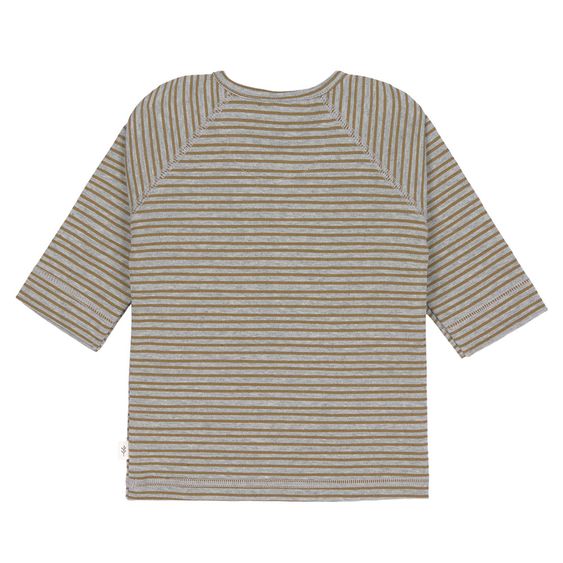 Lässig Wickelshirt Kimono aus Bio-Baumwolle - Striped Grey Mélange - Gr. 50/56