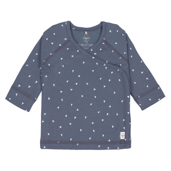 Lässig Wickelshirt Kimono aus Bio-Baumwolle - Triangle Blue - Gr. 50/56